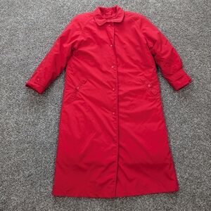 Vintage Eddie Bauer Goose Down Long Winter Coat Size Large Red Gore Tex